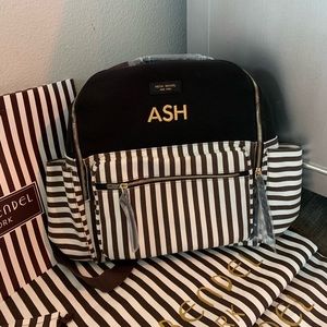 Henri Bendel Striped Canvas Backpack